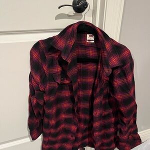 Levi's Vibrant Pink and Black Checkered Flannel Shirt